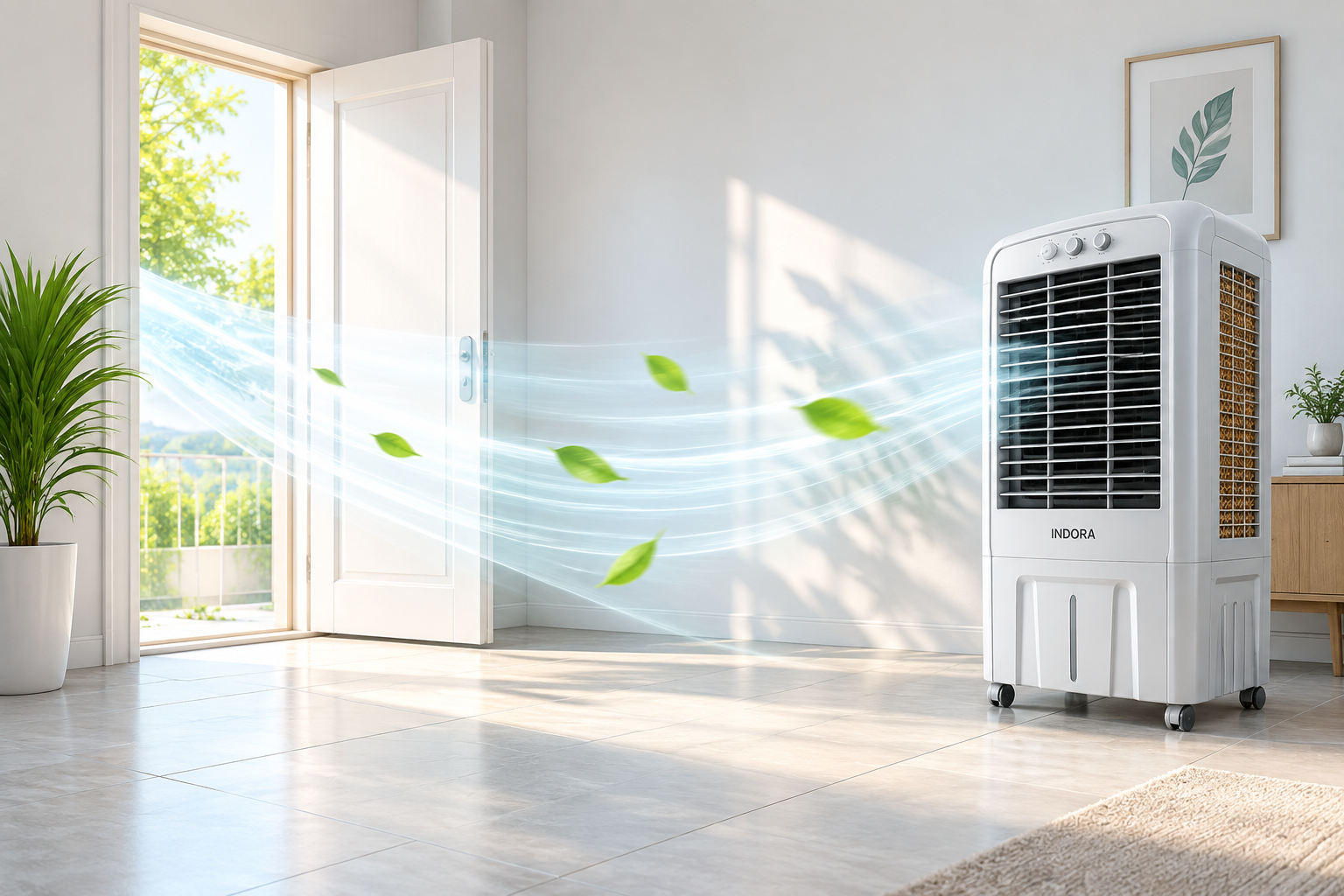 Coolers should be used in a closed room like an AC.