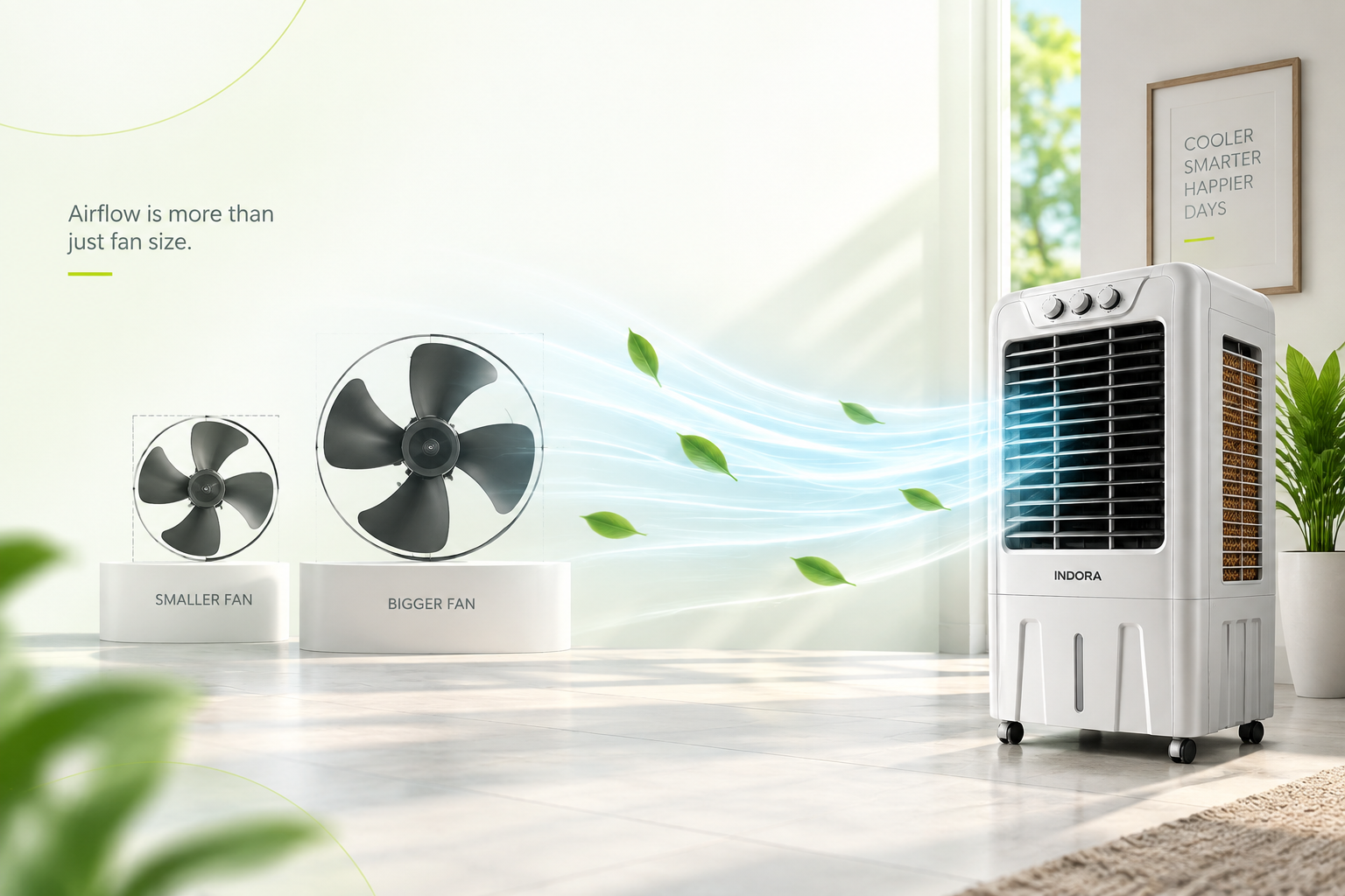 A bigger fan always means better cooling.