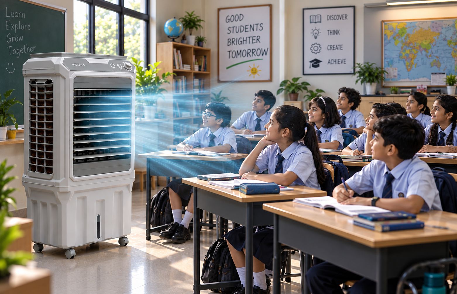 INDORA VAYRA Glass Top 95L Desert Cooler for School