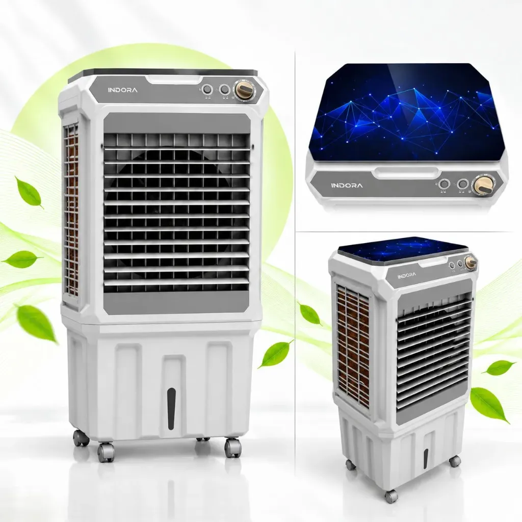 INDORA Vayra Glass Top 95 Litre Desert Air Cooler